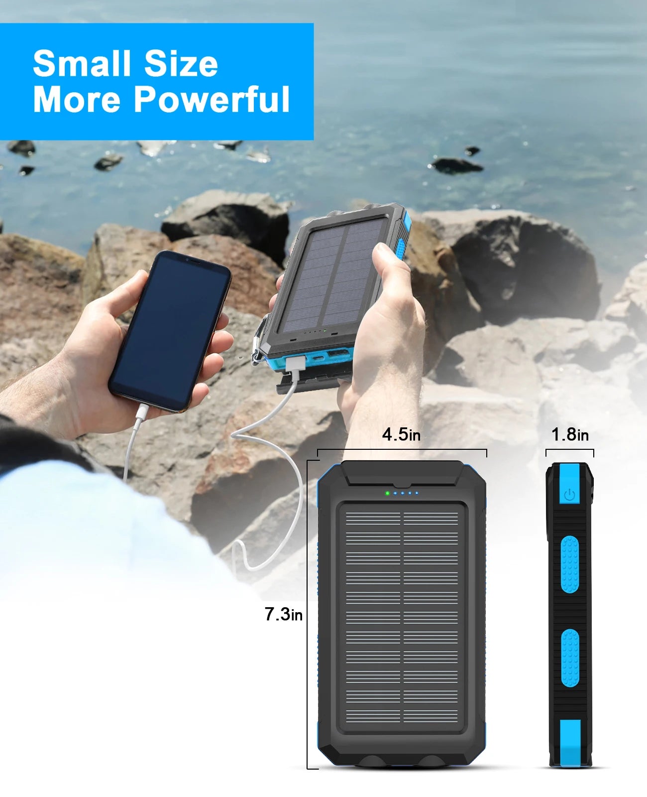 Waterproof Outdoor Solar Power Bank 38800mAh Dual USB for Camping and Travel