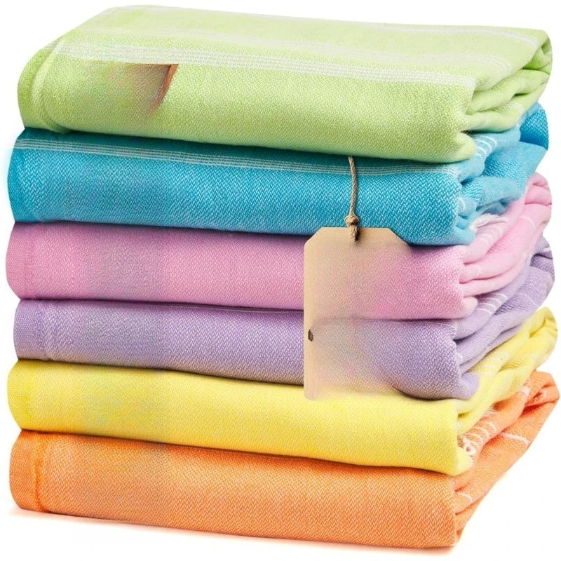 Lycia Turkish Beach Towel Set of 6 Cotton Towels
