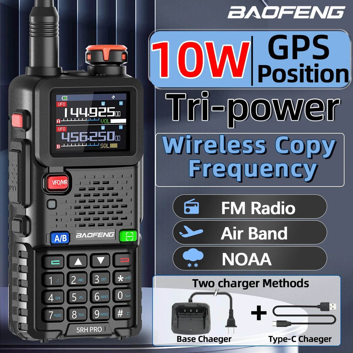 Baofeng UV-5RH Pro GPS Long Range Walkie Talkie Radio