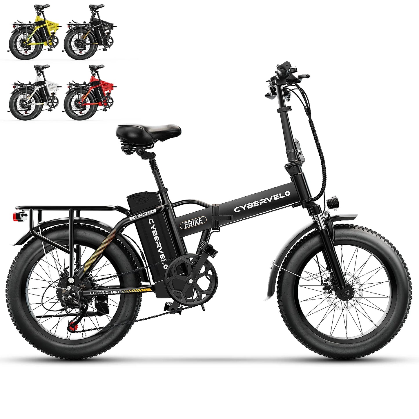 CYBERVELO Folding Electric Bike 1000W 48V Removable Battery
