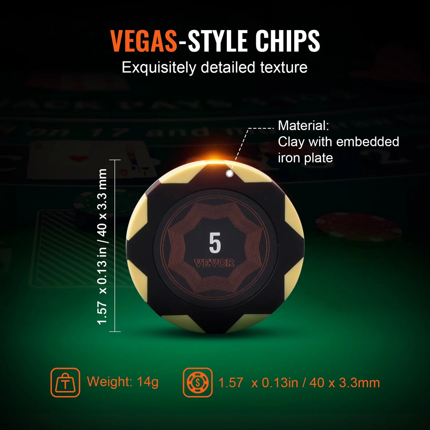 SucceBuy Poker Chip Set With Clay Chips Cards And Dice
