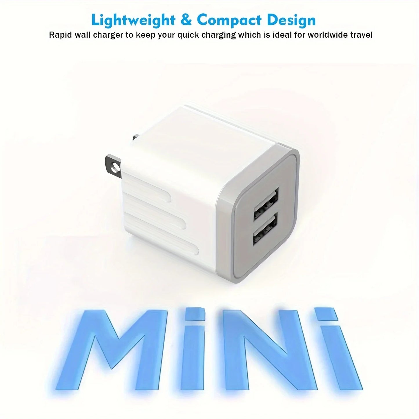2.1A Dual Port USB Plug Power Adapter Charger Block Cube