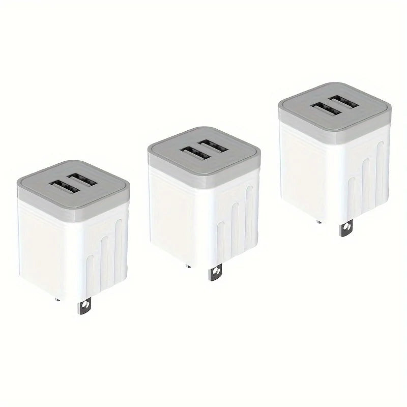 2.1A Dual Port USB Plug Power Adapter Charger Block Cube