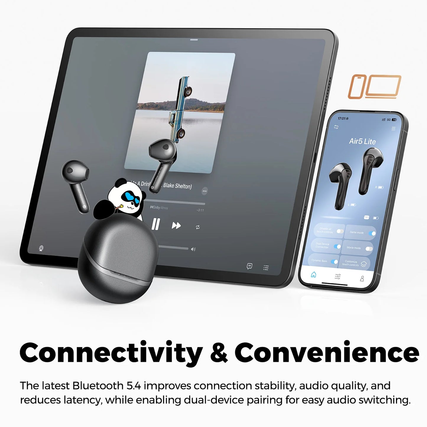 SoundPEATS Air5 Lite Wireless Earbuds with Hi-Res Audio