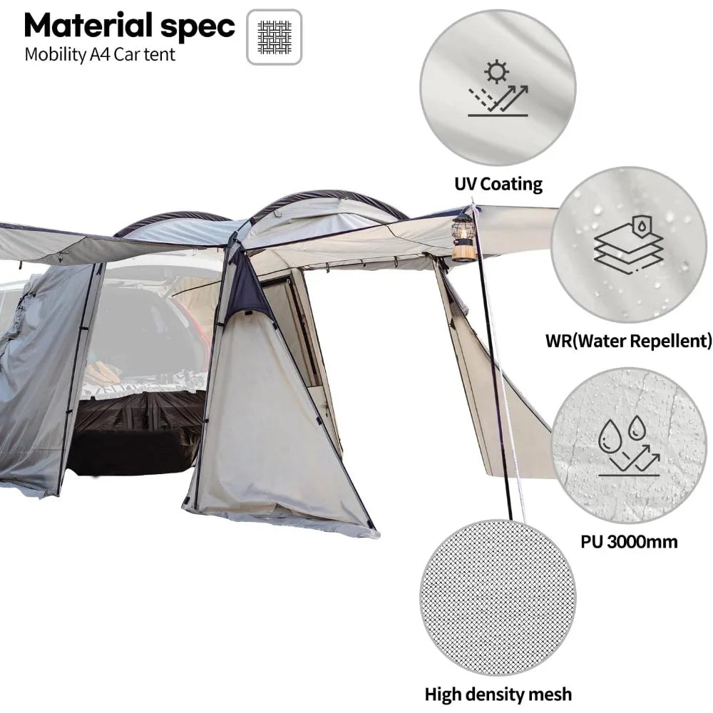 Tent Versatile Camping Tent Triple-Expanding Waterproof Fits Various Vehicle Types Ideal for Family Camping and Outdoor