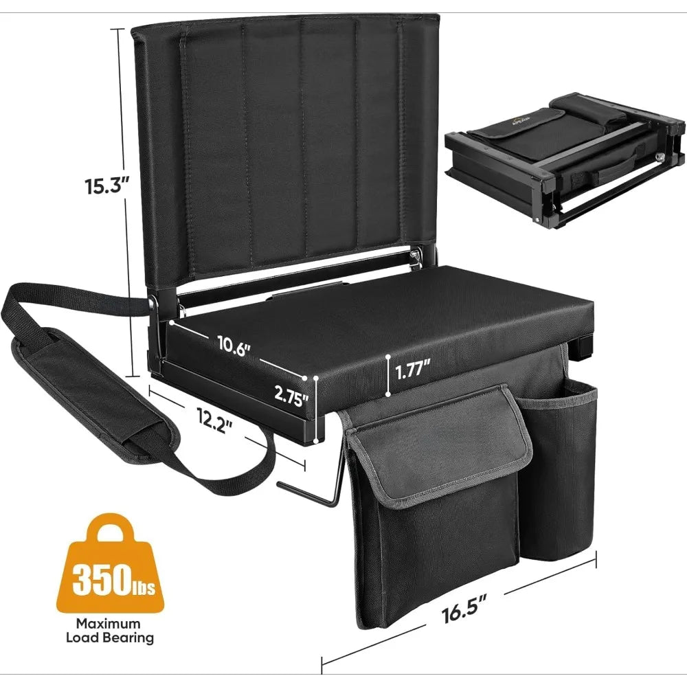 Portable Stadium Seat with Back Support and Cup Holder