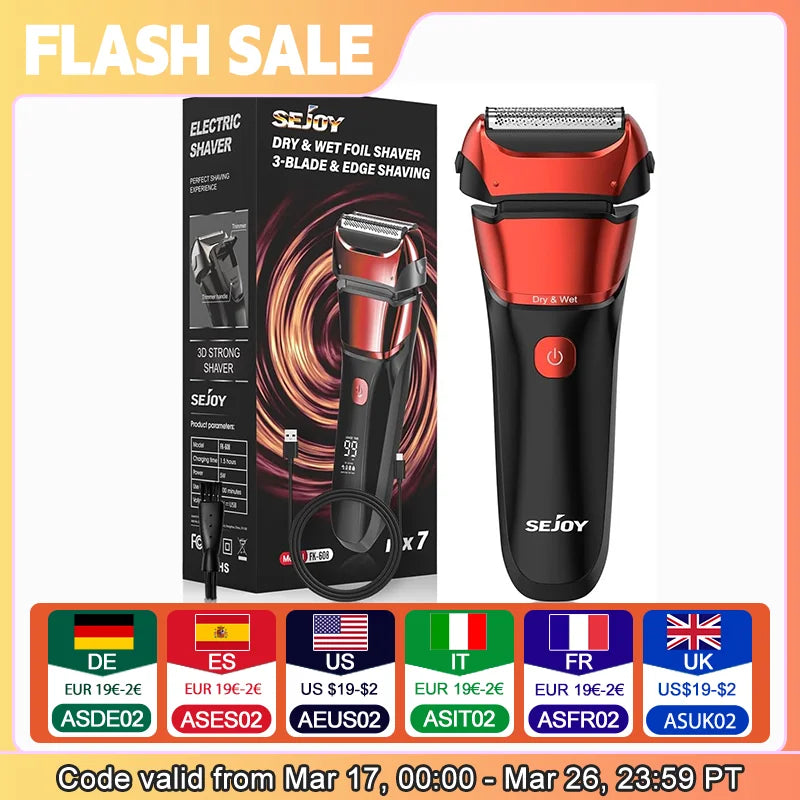 Sejoy Electric Razor for Men Electric Foil Shavers