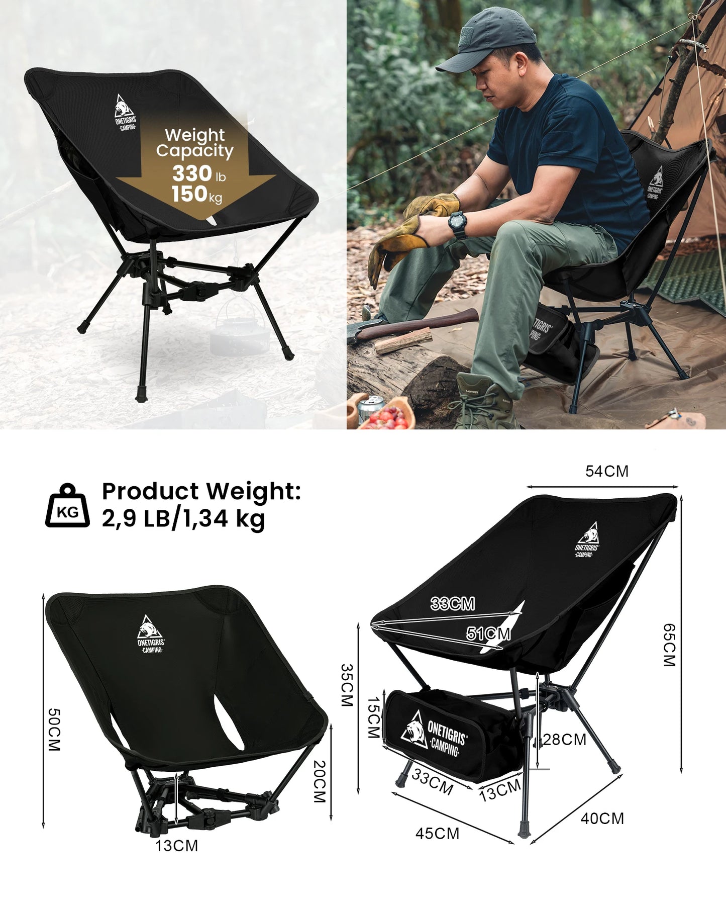 OneTigris Tigerblade Folding Camping Chair For Outdoors