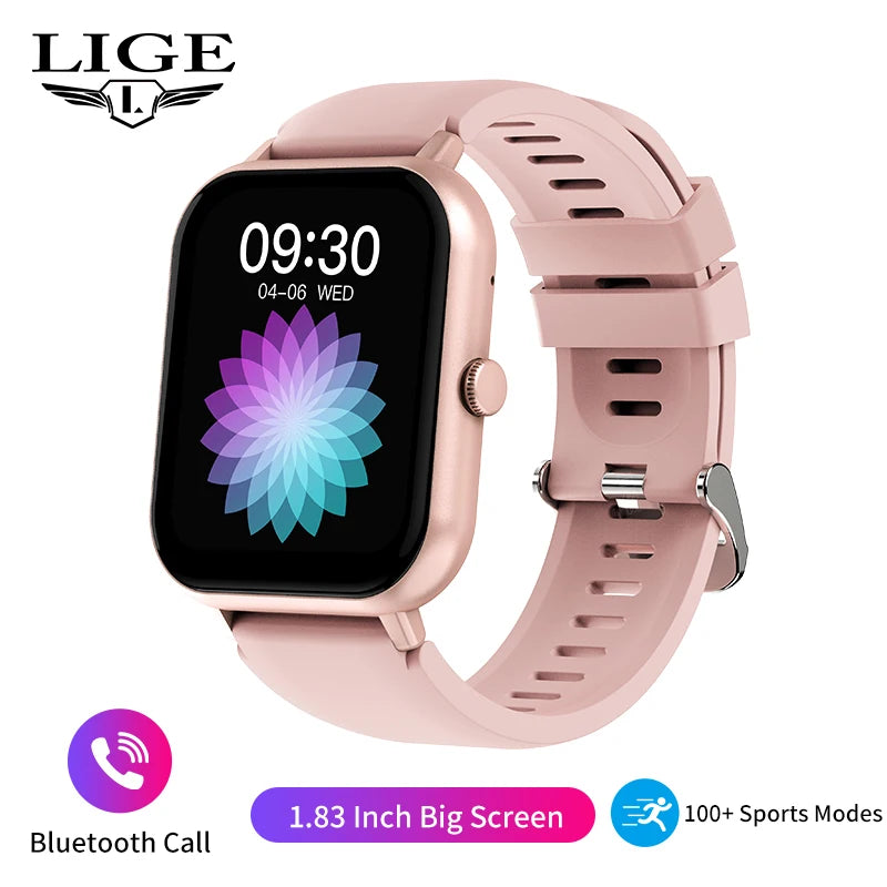LIGE Waterproof Smart Watch Bluetooth Call For Women Men