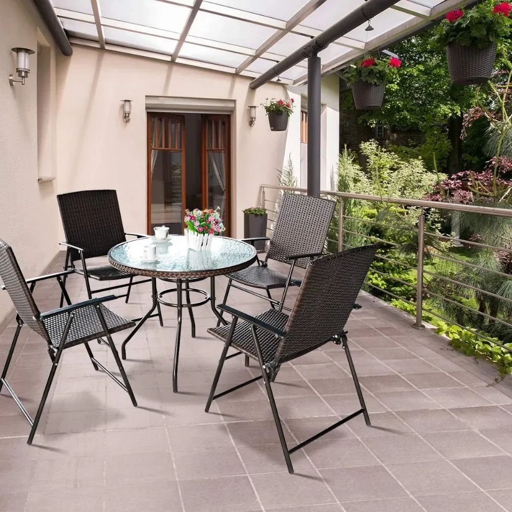Portable Wicker Patio Chair Set for Outdoor Relaxation