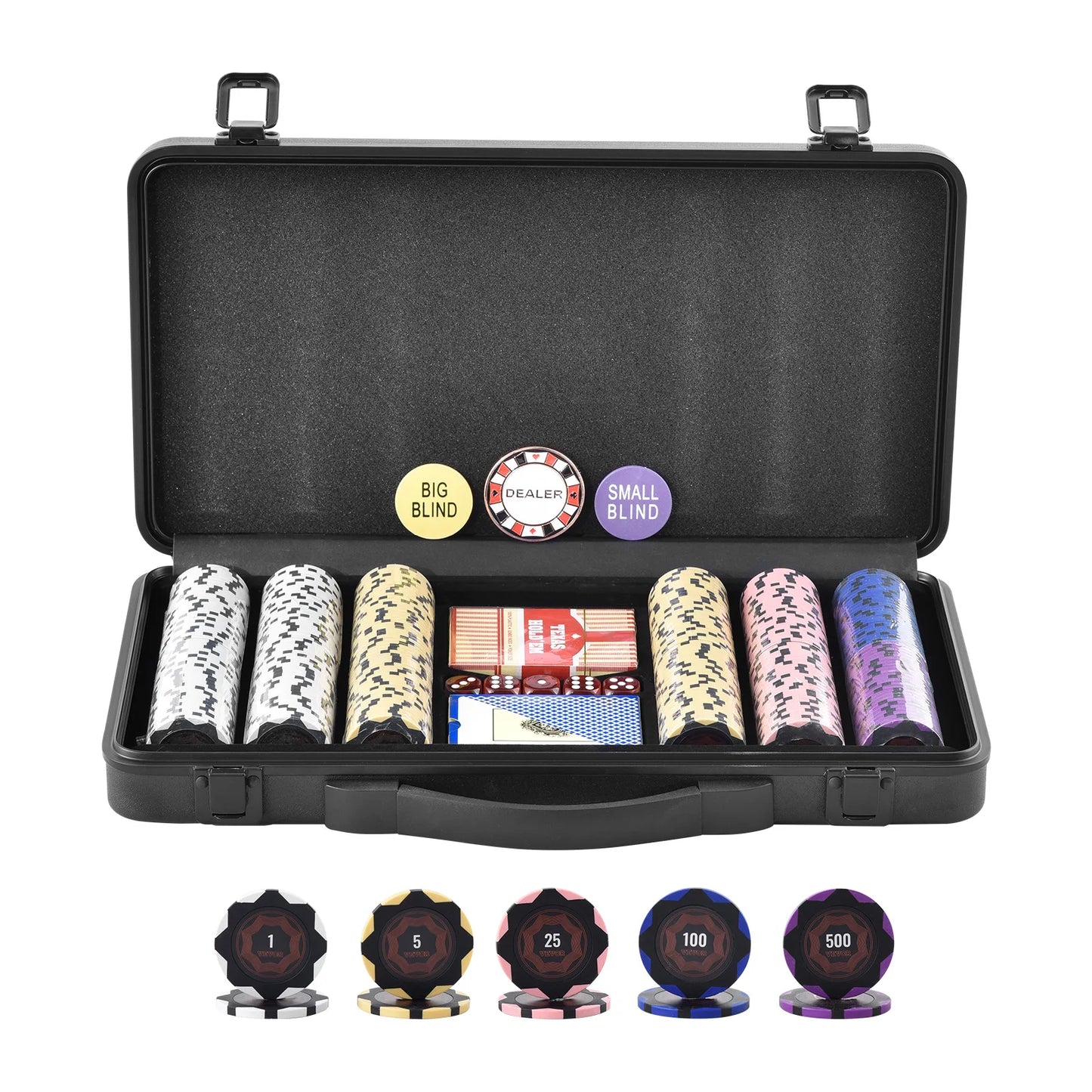 SucceBuy Poker Chip Set With Clay Chips Cards And Dice