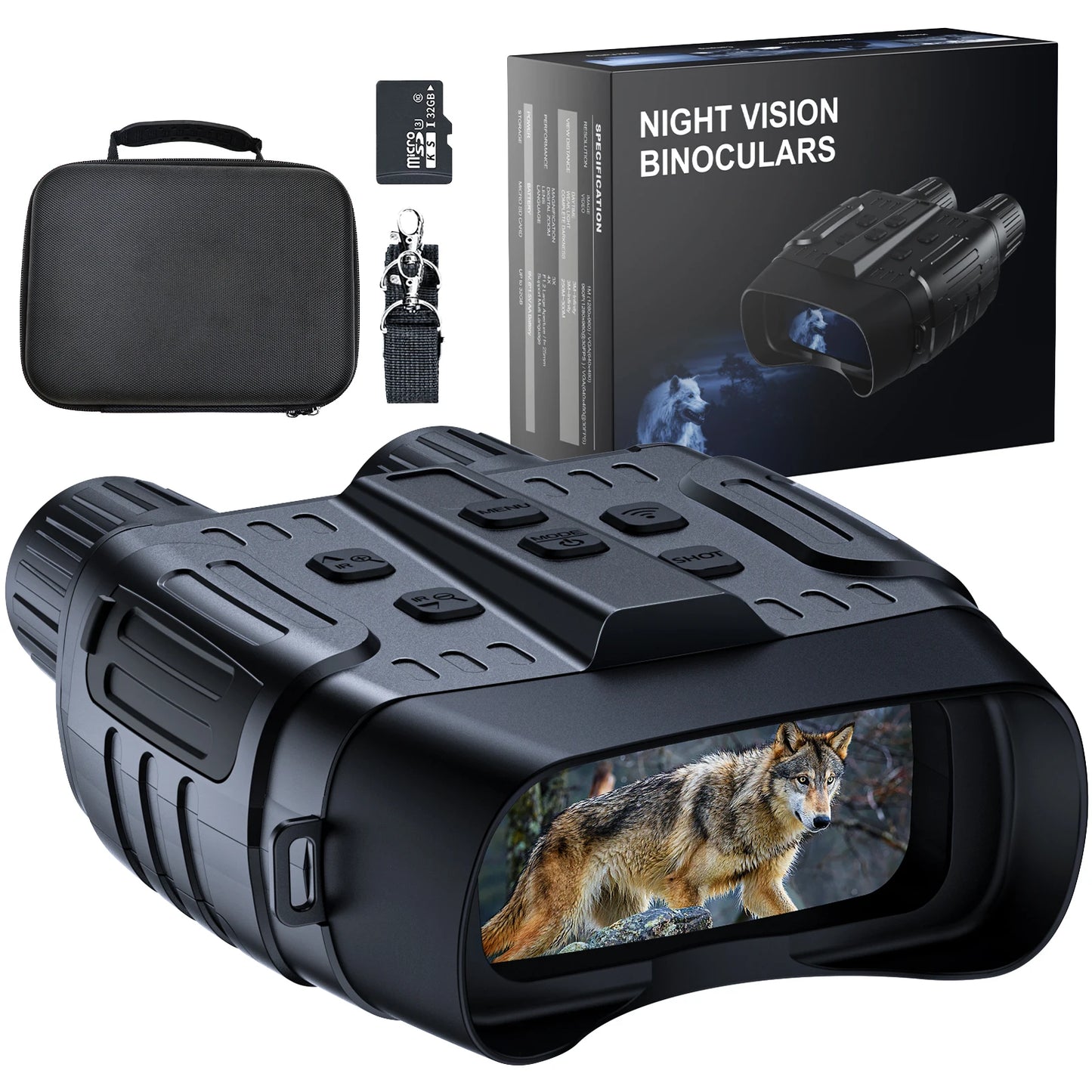 Night Vision Binoculars 4X Digital Zoom 300 Meters Goggles