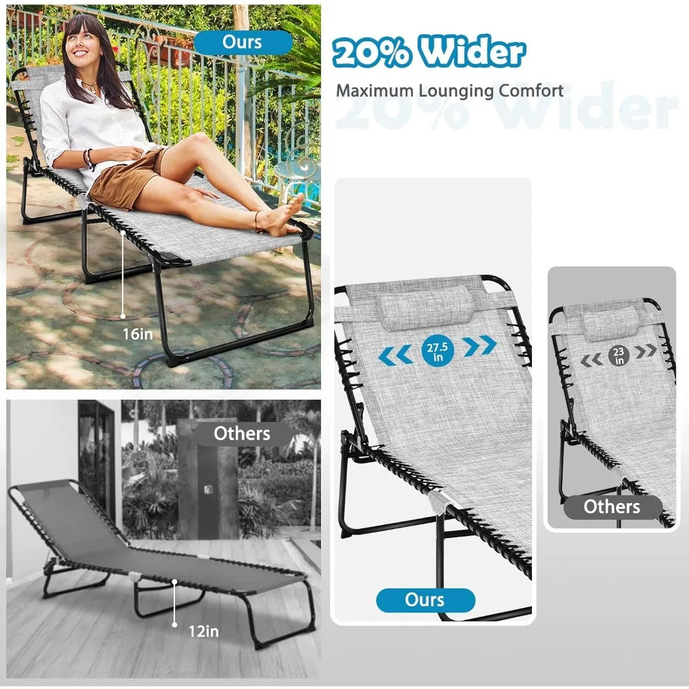 Portable Folding Lounge Chair Set for Outdoor Relaxation