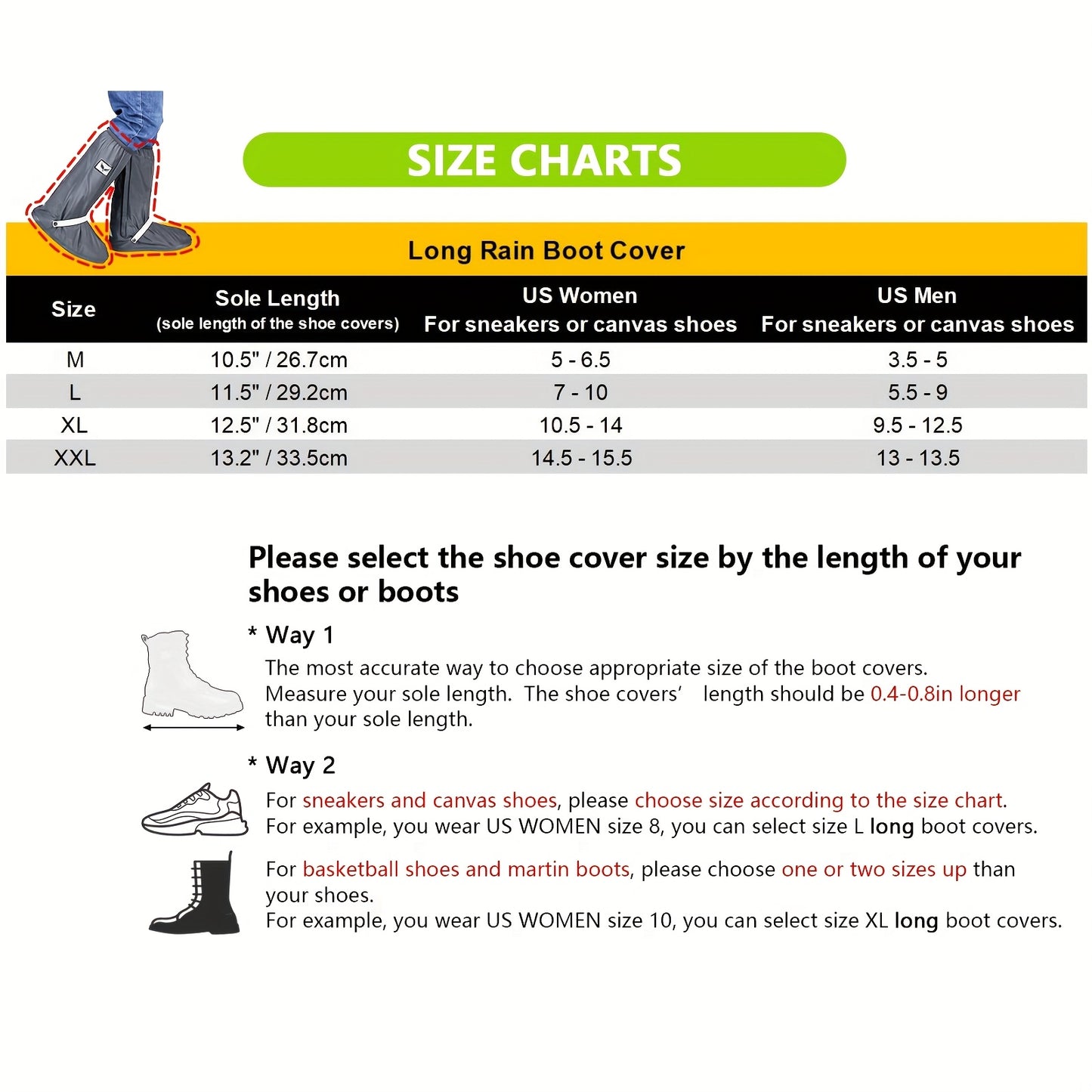 DREAM APPAREL Waterproof Rain Boot Covers With Side Zipper