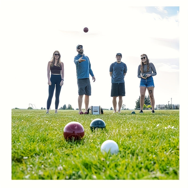 Bocce Ball Set, 107mm Bocci Balls, 18 Pounds, 8 Resin Balls, Pallino, Portable Bag, Outdoor Fun for 2-8 Players